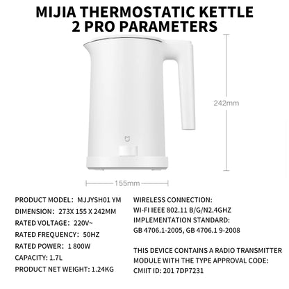NEW XIAOMI MIJIA Smart Kettle 2 Pro Electric Kettles Kitchen Appliances LED Display 24H Intelligent Temperature Constant samovar