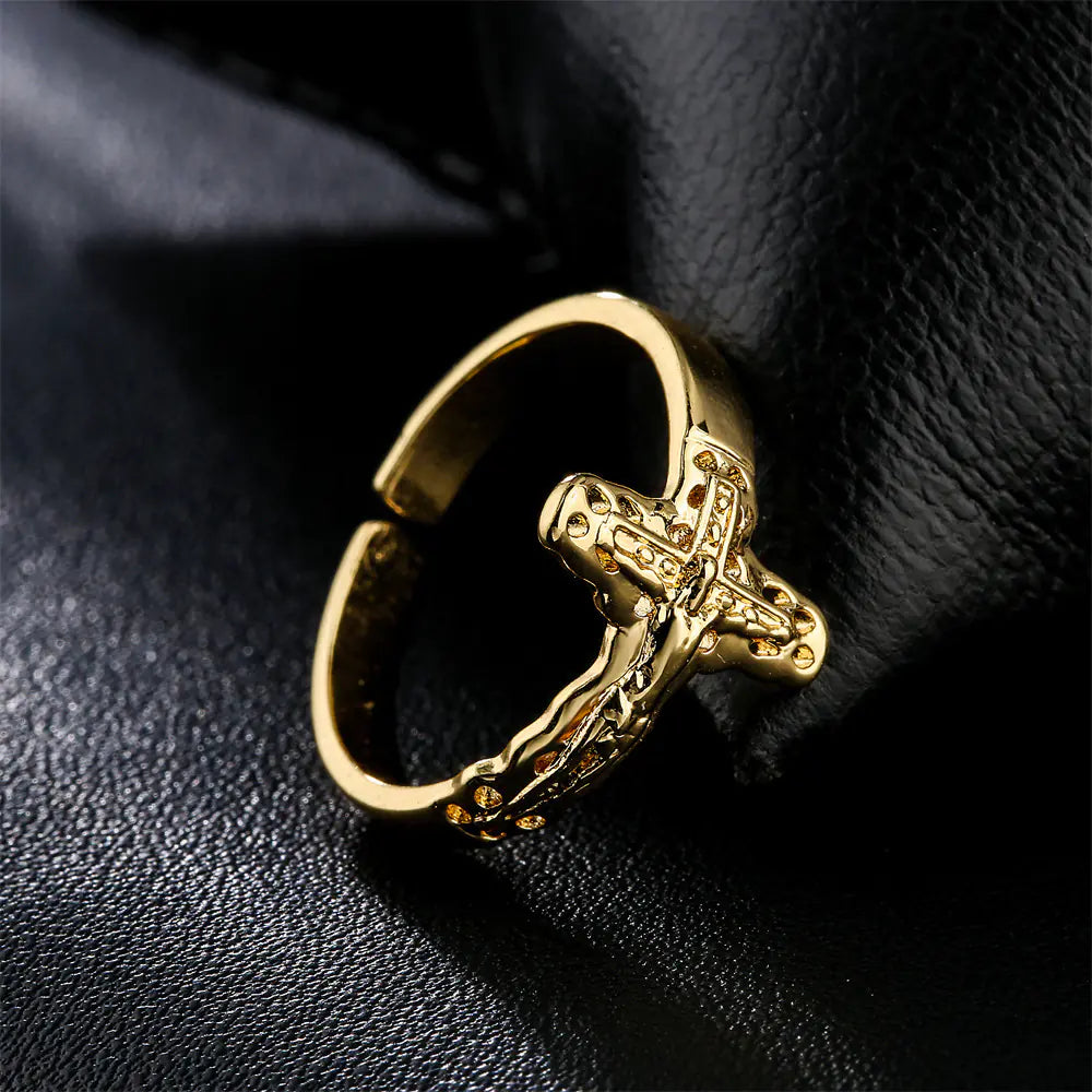 18K Gold Plated Modern Geometric Ring
